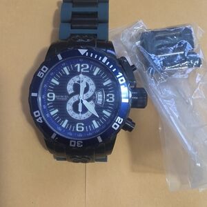 Invicta Men's Blue and Black Chronograph Watch